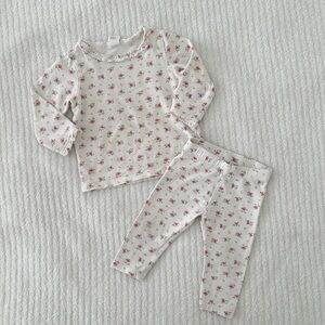 H&M Matching Set - White with Pink Floral 6-9 months
